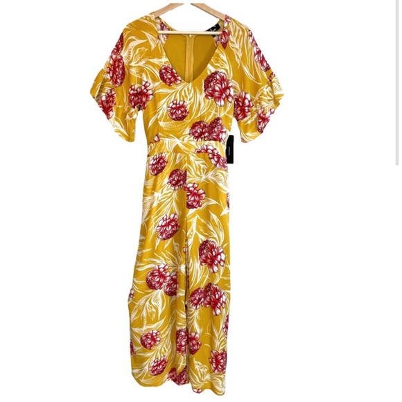 Lulus Garden's Glory Mustard Yellow Floral Print Culotte Jumpsuit - Picture 2 of 11
